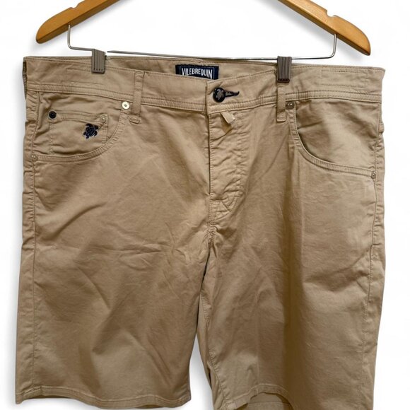 Men's NWOT Light Tan Cotton Casual Vilebrequin Bermuda Shorts 36" - Picture 1 of 7